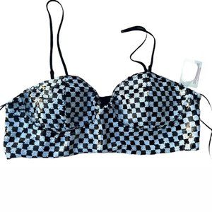 Blank and White Crop Top